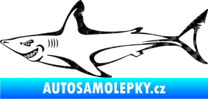 Samolepka Žralok 009 levá 3D karbon černý