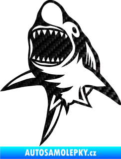 Samolepka Žralok 011 levá 3D karbon černý