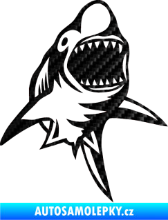 Samolepka Žralok 011 pravá 3D karbon černý