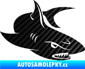 Samolepka Žralok 012 pravá 3D karbon černý