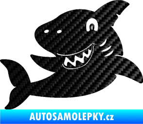 Samolepka Žralok 019 levá 3D karbon černý