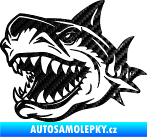 Samolepka Žralok 021 levá 3D karbon černý