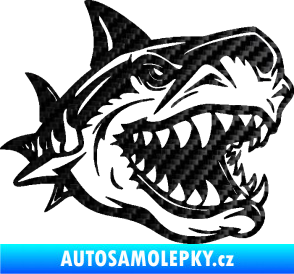 Samolepka Žralok 021 pravá 3D karbon černý