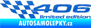 Samolepka 406 limited edition levá 3D karbon modrý