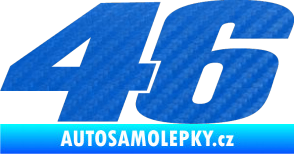 Samolepka 46 Valentino Rossi jednobarevná 3D karbon modrý