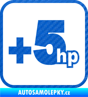 Samolepka +5hp 002 3D karbon modrý