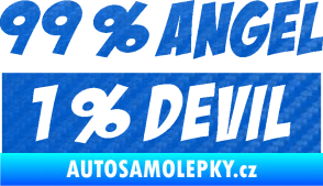 Samolepka 99% Angel, 1% Devil 3D karbon modrý