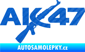 Samolepka AK 47 3D karbon modrý