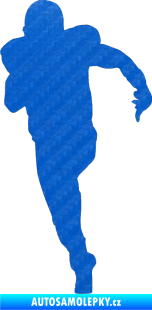 Samolepka Americký fotbal 005 levá 3D karbon modrý