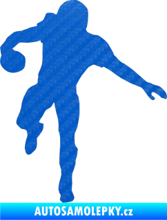 Samolepka Americký fotbal 006 levá 3D karbon modrý