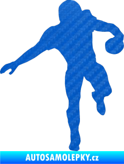 Samolepka Americký fotbal 006 pravá 3D karbon modrý