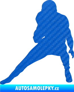 Samolepka Americký fotbal 010 levá 3D karbon modrý