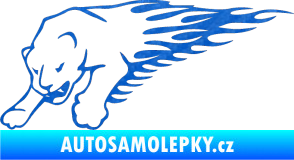 Samolepka Animal flames 020 levá puma 3D karbon modrý