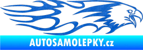 Samolepka Animal flames 026 pravá orel 3D karbon modrý