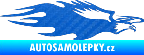 Samolepka Animal flames 030 pravá orel 3D karbon modrý