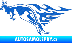 Samolepka Animal flames 044 levá klokan 3D karbon modrý