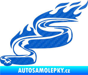 Samolepka Animal flames 064 levá had 3D karbon modrý