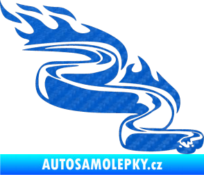 Samolepka Animal flames 064 pravá had 3D karbon modrý