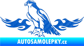 Samolepka Animal flames 069 levá orel 3D karbon modrý
