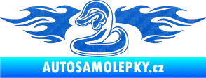 Samolepka Animal flames 072 levá had 3D karbon modrý