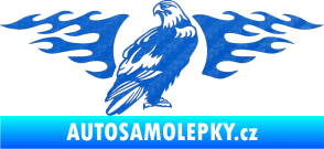 Samolepka Animal flames 094 pravá orel 3D karbon modrý