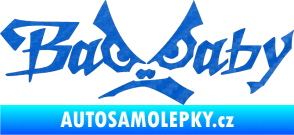 Samolepka Bad Baby 3D karbon modrý
