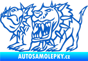 Samolepka Bad dogs levá zuřiví psi 3D karbon modrý