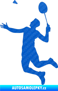 Samolepka Badminton 001 levá 3D karbon modrý