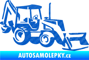 Samolepka Bagr 002 pravá 3D karbon modrý