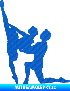 Samolepka Balet 002 levá taneční pár 3D karbon modrý