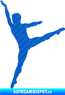 Samolepka Balet tanečník 001 levá 3D karbon modrý