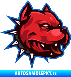 Samolepka Barevný pes 004 s konturou pravá 3D karbon modrý