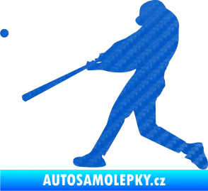 Samolepka Baseball 001 levá 3D karbon modrý
