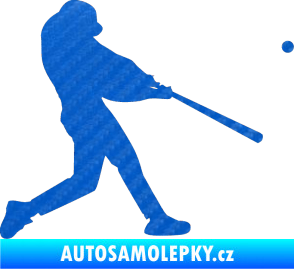 Samolepka Baseball 001 pravá 3D karbon modrý
