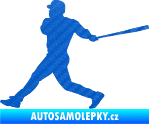 Samolepka Baseball 002 levá 3D karbon modrý