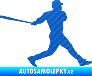 Samolepka Baseball 002 pravá 3D karbon modrý