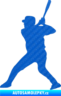 Samolepka Baseball 003 levá 3D karbon modrý