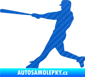 Samolepka Baseball 004 levá 3D karbon modrý