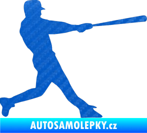 Samolepka Baseball 004 pravá 3D karbon modrý
