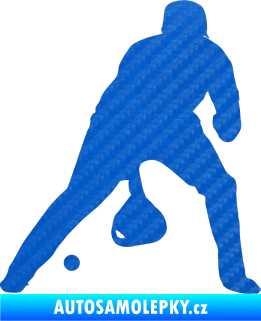 Samolepka Baseball 006 pravá 3D karbon modrý