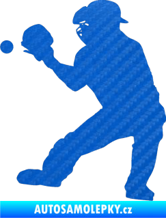 Samolepka Baseball 007 levá 3D karbon modrý
