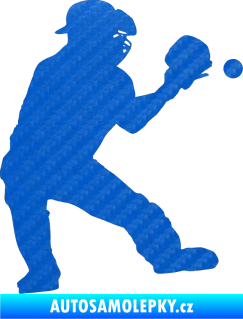 Samolepka Baseball 007 pravá 3D karbon modrý
