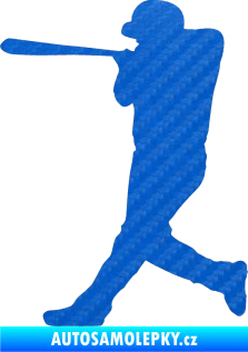 Samolepka Baseball 009 levá 3D karbon modrý