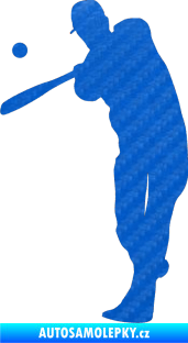 Samolepka Baseball 012 levá 3D karbon modrý