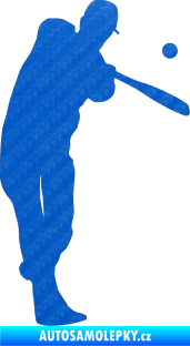 Samolepka Baseball 012 pravá 3D karbon modrý