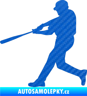 Samolepka Baseball 014 levá 3D karbon modrý