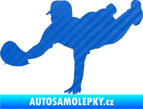 Samolepka Baseball 016 levá 3D karbon modrý