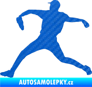Samolepka Baseball 019 levá 3D karbon modrý