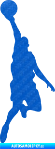 Samolepka Basketbal 004 levá 3D karbon modrý
