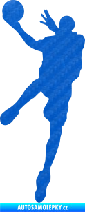 Samolepka Basketbal 006 levá 3D karbon modrý